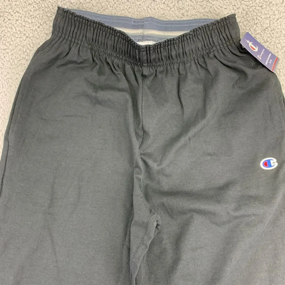 Champion Joggers Mens Small Black‎ Closed Hem Lightweight 100% Cotton Pants NWT